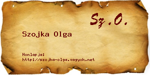 Szojka Olga névjegykártya
